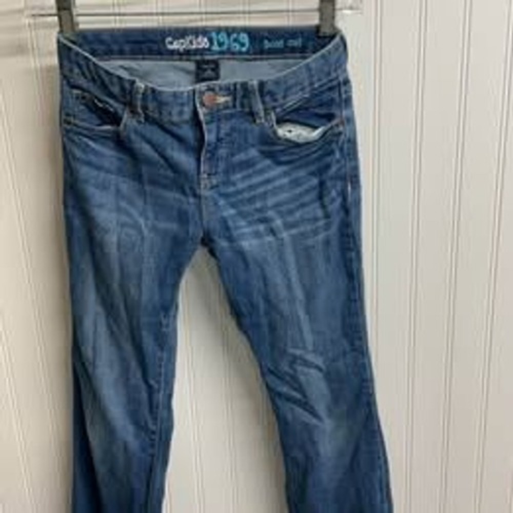 GapKids 1969 Boot Cut Jeans Medium Wash Boys Size 10 Regular Adjustable Waist